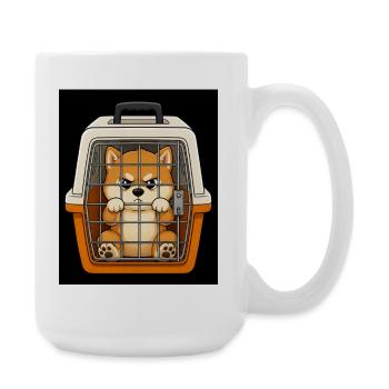 Grummelhund im Kofferbox-Design - Große Tasse 440 ml - Weiß - Rechts