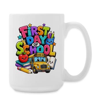 First Day of School Bus - Large Mug 440 ml - white - Right