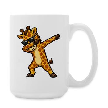 Girafe en train de tapoter - Grande tasse 440 ml - blanc - Droite