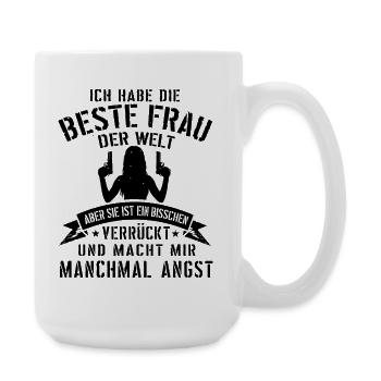 Super lustiges Geschenk für Ehemann mit verrückter - Große Tasse 440 ml - Weiß - Rechts