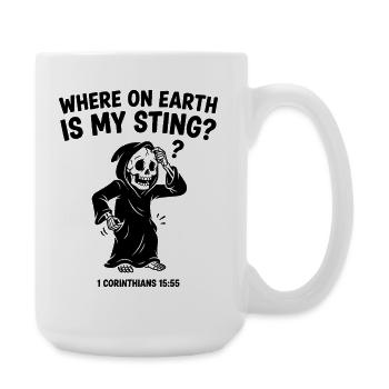 Where Is My Sting 1 Korinther 15 - Große Tasse 440 ml - Weiß - Rechts