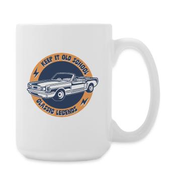 Keep It Old School – Classic Car Legends - Große Tasse 440 ml - Weiß - Rechts