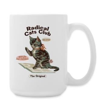 Radical Cats Club – Vintage Cat Lovers - Large Mug 440 ml - white - Right