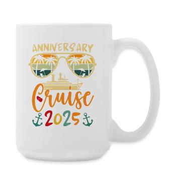 Jubiläumskreuzfahrt 2025 für Mann & Frau - Große Tasse 440 ml - Weiß - Rechts
