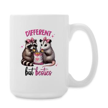 Different But Besties, Friendship, Valentines Day - Large Mug 440 ml - white - Right