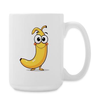 Verspielte Banane mit großen Augen - Große Tasse 440 ml - Weiß - Rechts