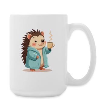 Hedgehog Mit Kaffee Pullover Design - Große Tasse 440 ml - Weiß - Rechts