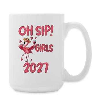 Flamant rose Voyage Femme 2027 - Grande tasse 440 ml - blanc - Droite