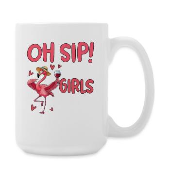 Flamingo Girls Trip Design - Large Mug 440 ml - white - Right