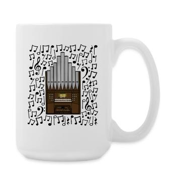 Orgue d’église Notes de musique Organiste Musicien - Grande tasse 440 ml - blanc - Droite