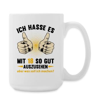 18 Vintage 2007 Born Original Birthday Gesch - Grande tasse 440 ml - blanc - Droite