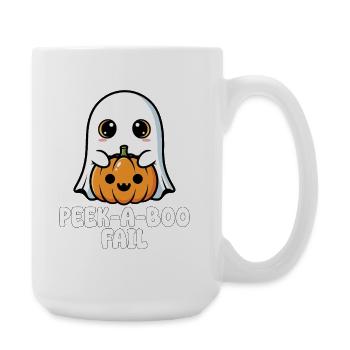 PEEK-A-BOO FAIL - GHOST HALLOWEEN - Large Mug 440 ml - white - Right