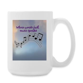 Musik spricht mehr als Worte Design - Große Tasse 440 ml - Weiß - Rechts