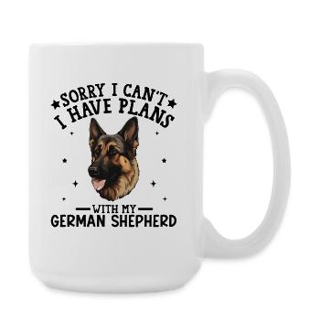 Deutscher Schäferhund Illustration auf Kleidung - Große Tasse 440 ml - Weiß - Rechts