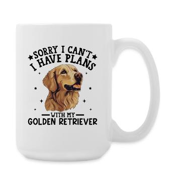 Golden Retriever Joy Illustration - Large Mug 440 ml - white - Right