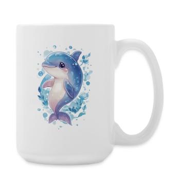 Delfin - Große Tasse 440 ml - Weiß - Rechts