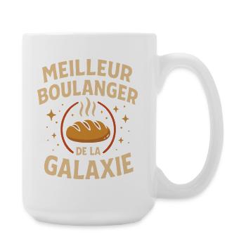 Bester Bäcker Galaxie humorvolles Geschenk - Große Tasse 440 ml - Weiß - Rechts