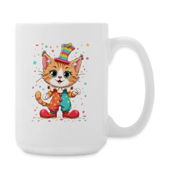 Chaton Clown Joyeux Impression Instantanée - Grande tasse 440 ml - blanc - Droite