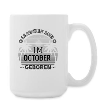 Les légendes naissent en octobre - Fête d’anniversaire - Grande tasse 440 ml - blanc - Droite