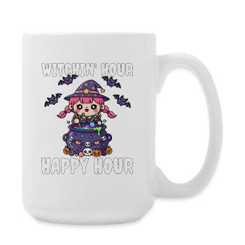 WITCHIN' HOUR HAPPY HOUR - WITCH HALLOWEEN - Large Mug 440 ml - white - Right