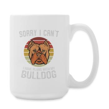 Humorvolle Bulldogge Zitat Illustration - Große Tasse 440 ml - Weiß - Rechts