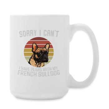 Bouledogue Français Humour T-Shirt Graphique - Grande tasse 440 ml - blanc - Droite