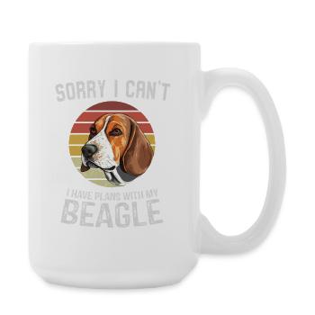 Sorry I Can't Beagle T-Shirt Design - Large Mug 440 ml - white - Right