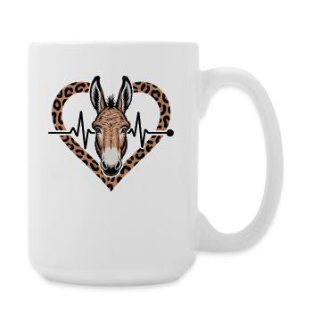 Esel Herz - Große Tasse 440 ml - Weiß - Rechts