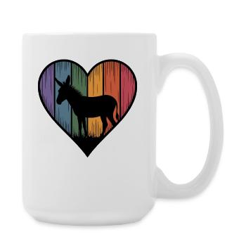 Cœur d'âne coloré - Grande tasse 440 ml - blanc - Droite