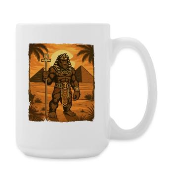 Pharaoh Bigfoot Cryptid Egyptian Sasquatch Yeti - Large Mug 440 ml - white - Right