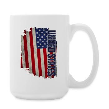 Drapeau des États-Unis, grunge vintage - Grande tasse 440 ml - blanc - Droite
