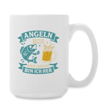 Soon dad FISHING AND BEER THAT'S WHY I'M HERE Funny - Large Mug 440 ml - white - Right