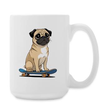 Pour les amoureux des chiens et du skateboard - Grande tasse 440 ml - blanc - Droite