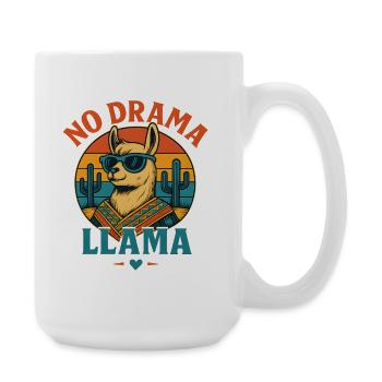 Cool Llama with sunglasses and desert scene - Large Mug 440 ml - white - Right