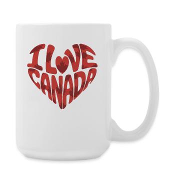 Un cœur plein d'amour pour le Canada - Grande tasse 440 ml - blanc - Droite
