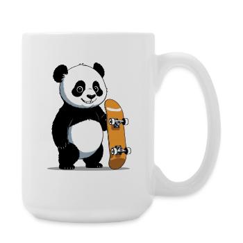 Illustration de panda en skateboard - Grande tasse 440 ml - blanc - Droite