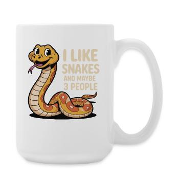 I Like Snakes – Funny Snake Motif - Large Mug 440 ml - white - Right