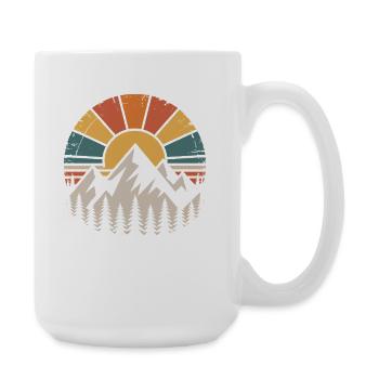 Berge und Sonnenuntergang Design - Große Tasse 440 ml - Weiß - Rechts