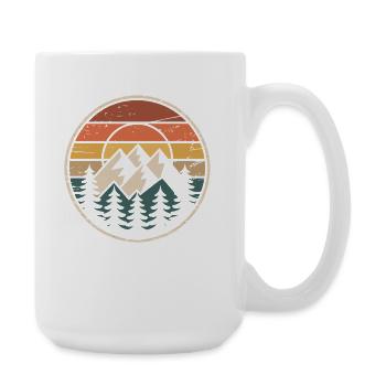 Berglandschaft im Sonnenuntergang - Große Tasse 440 ml - Weiß - Rechts