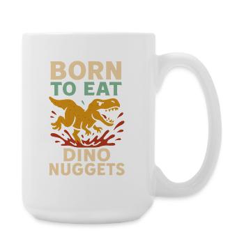 Dino Nuggets Nostalgia Funny Snack Dinosaur - Large Mug 440 ml - white - Right