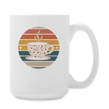 Retro Kaffeetasse Kaffee - Große Tasse 440 ml - Weiß - Rechts