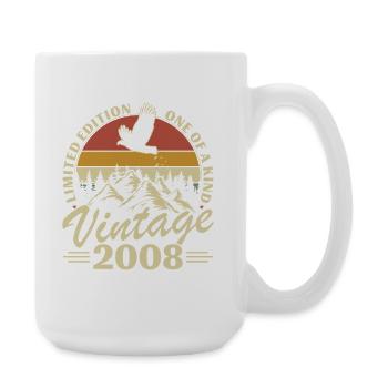 18 Jahre 2008 Vintage Retro Geburtstag - Große Tasse 440 ml - Weiß - Rechts