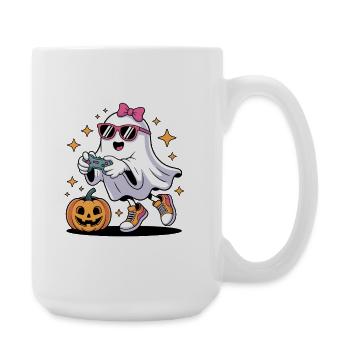 Halloween Jungen Kinder Ghost Gamer Gruseliges Kostüm - Große Tasse 440 ml - Weiß - Rechts