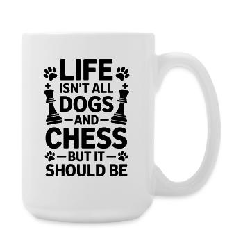 Schach Spruch Schachspieler Hunde Schach Geschenk - Große Tasse 440 ml - Weiß - Rechts