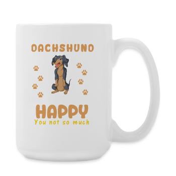 Cute Dachshund Make Me Happy Quote Design - Large Mug 440 ml - white - Right