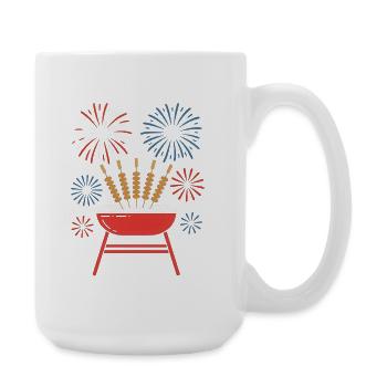 Brochettes BBQ Pitmaster Jour de l’Indépendance 4 - Grande tasse 440 ml - blanc - Droite