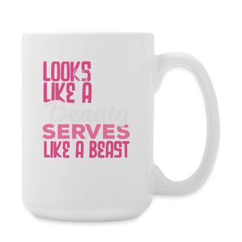 Joueur de tennis La Belle Et La Bête - Grande tasse 440 ml - blanc - Droite