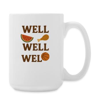 Humorous Fruit, Basketball and Chicken , Meme  - Large Mug 440 ml - white - Right