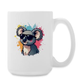 Cool Koala mit Sonnenbrille und Farbexplosion - Große Tasse 440 ml - Weiß - Rechts