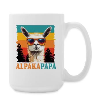 Fathers ALPACA PAPA Retro Llama Funny - Large Mug 440 ml - white - Right